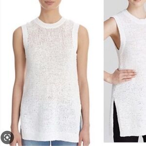 THEORY | meenaly knit worthy crochet sleeveless sweater tank top white small